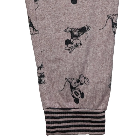 Disney Mickey Minnie Pink Gray Pajamas Jogger Set Small Soft Two-piece Cozy - Picture 10 of 16